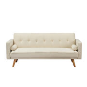 Beige linen double corner folding sofa bed by La Spezia additional picture 7