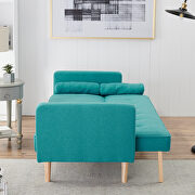 Retro blue linen double corner folding sofa bed by La Spezia additional picture 3