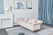 Pink velvet nailhead sofa bed with throw pillow and midfoot by La Spezia additional picture 4