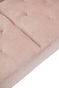 Pink velvet nailhead sofa bed with throw pillow and midfoot by La Spezia additional picture 8