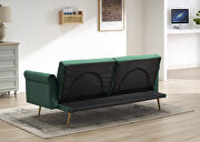 Green velvet nailhead sofa bed with throw pillow and midfoot by La Spezia additional picture 3