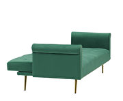Green velvet nailhead sofa bed with throw pillow and midfoot by La Spezia additional picture 6