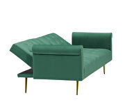 Green velvet nailhead sofa bed with throw pillow and midfoot by La Spezia additional picture 7