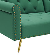 Green velvet nailhead sofa bed with throw pillow and midfoot by La Spezia additional picture 10