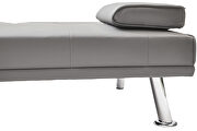 Gray leather multifunctional double folding sofa bed for office with coffee table by La Spezia additional picture 11