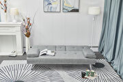 Gray fabric multifunctional double folding sofa bed for office with coffee table by La Spezia additional picture 7