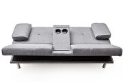 Gray fabric multifunctional double folding sofa bed for office with coffee table by La Spezia additional picture 8