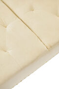 Beige velvet nailhead sofa bed with throw pillow and midfoot by La Spezia additional picture 6