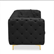 Comfortable black velvet loveseat with two throw pillows by La Spezia additional picture 3