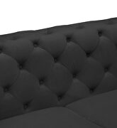 Comfortable black velvet loveseat with two throw pillows by La Spezia additional picture 5