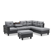 Modern l-shaped corner sofa right chaise with coffee table and storage chessman by La Spezia additional picture 4
