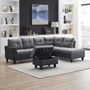 Modern l-shaped corner sofa right chaise with coffee table and storage chessman by La Spezia additional picture 7