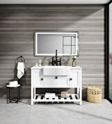 Single bathroom vanity set in white by La Spezia additional picture 4