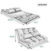 Pu leather floor chair adjustable sofa bed lounge floor mattress lazy man couch with pillows additional photo 2 of 12