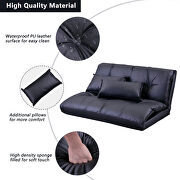 Pu leather floor chair adjustable sofa bed lounge floor mattress lazy man couch with pillows by La Spezia additional picture 3