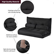 Black fabric adjustable folding futon lounge sofa by La Spezia additional picture 11