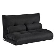 Black fabric adjustable folding futon lounge sofa by La Spezia additional picture 6
