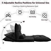 Black fabric adjustable folding futon lounge sofa by La Spezia additional picture 7
