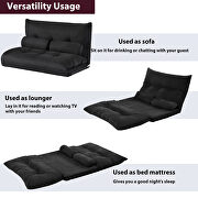 Black fabric adjustable folding futon lounge sofa by La Spezia additional picture 8