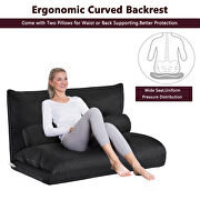 Black fabric adjustable folding futon lounge sofa by La Spezia additional picture 10