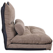 Light brown fabric adjustable folding futon lounge sofa additional photo 4 of 15
