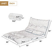 Light brown fabric adjustable folding futon lounge sofa by La Spezia additional picture 6