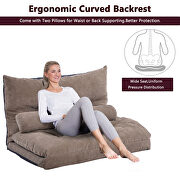 Light brown fabric adjustable folding futon lounge sofa by La Spezia additional picture 7