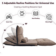 Light brown fabric adjustable folding futon lounge sofa by La Spezia additional picture 9