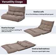 Light brown fabric adjustable folding futon lounge sofa by La Spezia additional picture 10