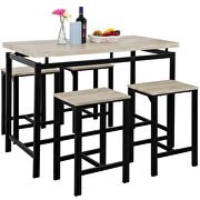 U_style counter height table with 4 chairs in beige/ black by La Spezia additional picture 2