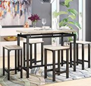 U_style counter height table with 4 chairs in beige/ black by La Spezia additional picture 12