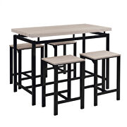 U_style counter height table with 4 chairs in beige/ black by La Spezia additional picture 5