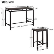 U_style counter height table with 4 chairs in espresso/ black by La Spezia additional picture 2