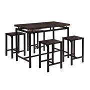 U_style counter height table with 4 chairs in espresso/ black by La Spezia additional picture 4