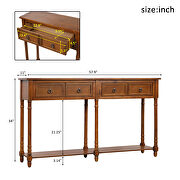 Antique walnut console table with drawers and long shelf rectangular additional photo 2 of 11