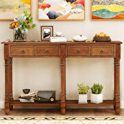 Antique walnut console table with drawers and long shelf rectangular by La Spezia additional picture 6