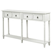 Antique white console table with drawers and long shelf rectangular additional photo 2 of 15