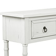 Antique white console table with drawers and long shelf rectangular additional photo 3 of 15