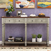 Antique gray console table with drawers and long shelf rectangular by La Spezia additional picture 16