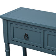 Antique navy console table with drawers and long shelf rectangular additional photo 2 of 13