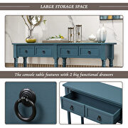 Antique navy console table with drawers and long shelf rectangular by La Spezia additional picture 11