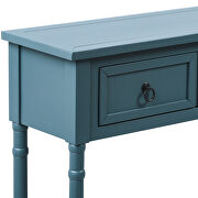 Antique navy console table with drawers and long shelf rectangular additional photo 4 of 13