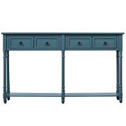 Antique navy console table with drawers and long shelf rectangular additional photo 5 of 13