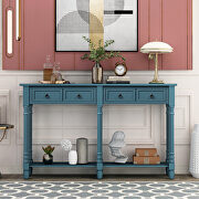Antique navy console table with drawers and long shelf rectangular by La Spezia additional picture 10