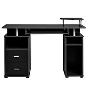 Black home office computer desk with pull-out keyboard tray and drawers by La Spezia additional picture 11
