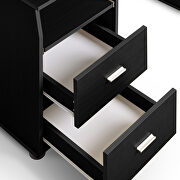 Black home office computer desk with pull-out keyboard tray and drawers by La Spezia additional picture 16