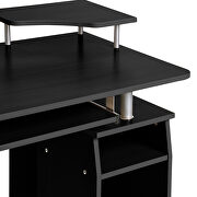 Black home office computer desk with pull-out keyboard tray and drawers by La Spezia additional picture 17