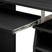 Black home office computer desk with pull-out keyboard tray and drawers by La Spezia additional picture 4