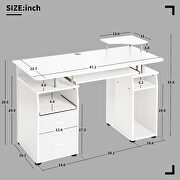 White home office computer desk with pull-out keyboard tray and drawers by La Spezia additional picture 3