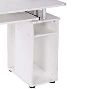 White home office computer desk with pull-out keyboard tray and drawers by La Spezia additional picture 7